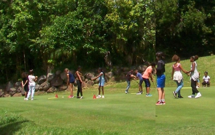 Entraînement au putting dans la bonne humeur